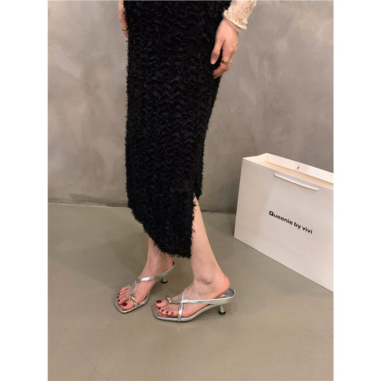 Damen elegante Slingback Sandalen mit verziertem Blockabsatz EB