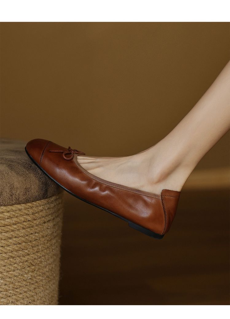 Damen Ballerinas mit verspieltem Schleifendetail und weichem Leder EB