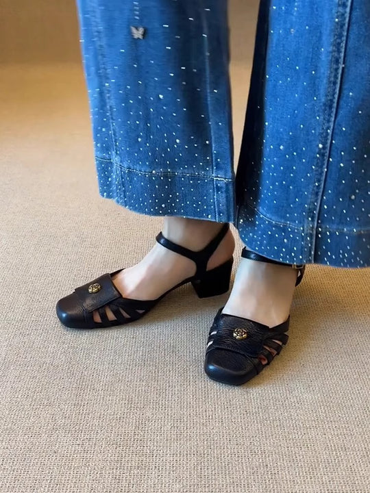 Damen Stylish Komfort-Sandalen mit eleganter Applikation EB