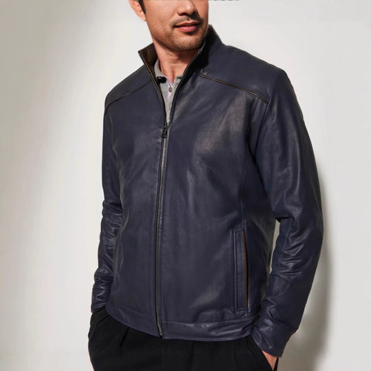 Herren modische jacke mit klassischem Stehkragen und eleganten Akzenten EB