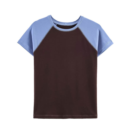 Damen Sportliches T-Shirt mit Kontrastärmeln und lässigem Schnitt EB