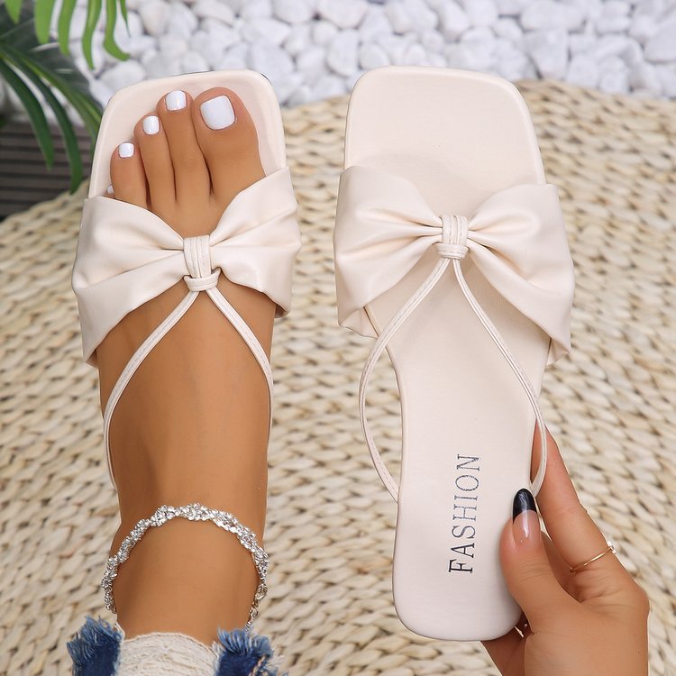 Damen elegante Mules mit schickem Schleifenakzent EB