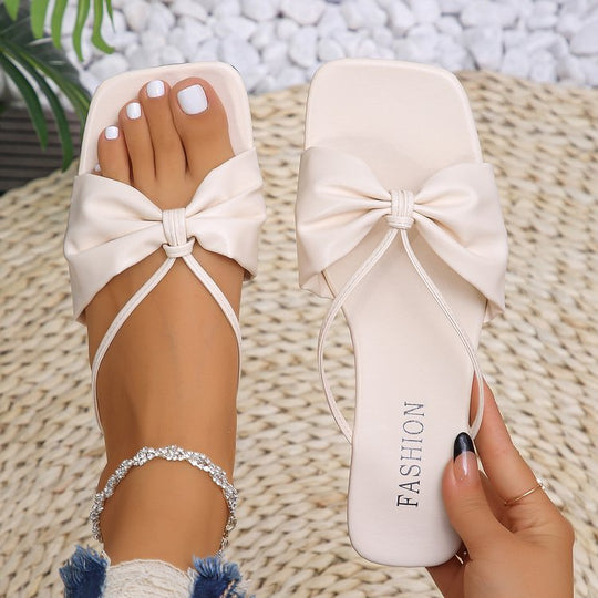 Damen elegante Mules mit schickem Schleifenakzent EB