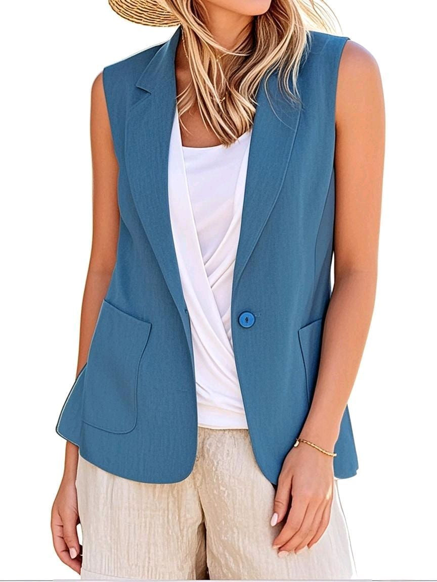 Damen elegantes Blazer-Shorts-Set mit fließendem Schnitt EB