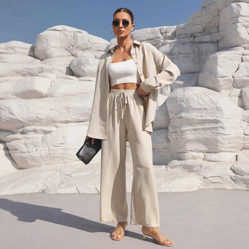 Damen Zweiteiler aus leichtem, atmungsaktivem Stoff mit elegantem Oversized-Schnitt EB