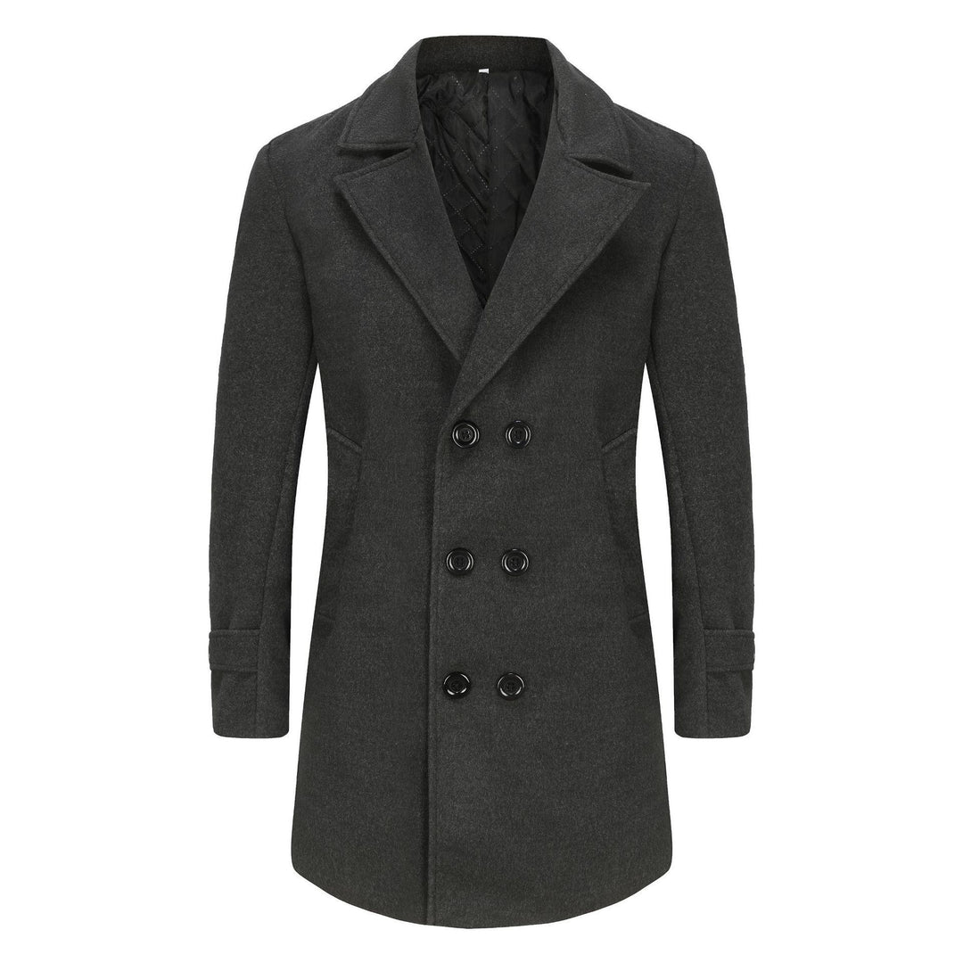 Herren eleganter Doppelreiher-Mantel mit schmalem Schnitt und gefüttertem Innenfutter EB