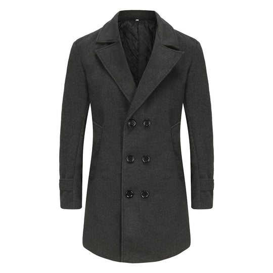 Herren eleganter Doppelreiher-Mantel mit schmalem Schnitt und gefüttertem Innenfutter EB