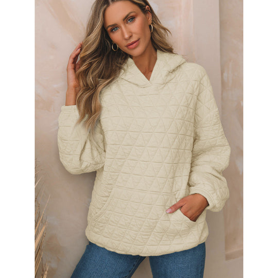 Damen gesteppter Kapuzenpullover mit praktischen Taschen EB
