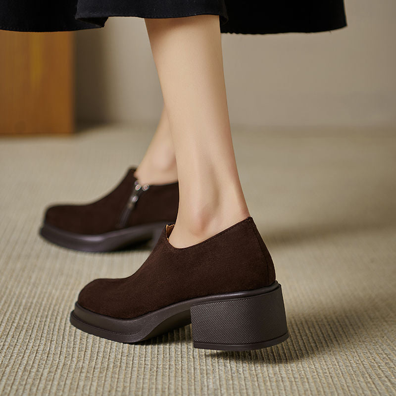 Damen elegante Slipper mit breitem Blockabsatz EB