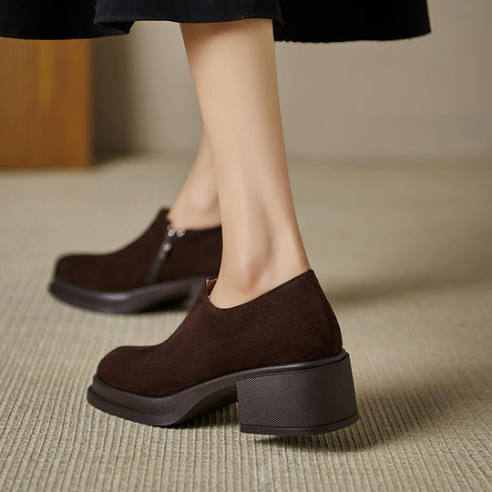 Damen elegante Slipper mit breitem Blockabsatz EB