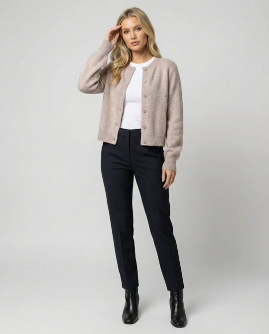 Eleganter Damen Strickcardigan aus weichem gebürstetem Kaschmir für den Herbst