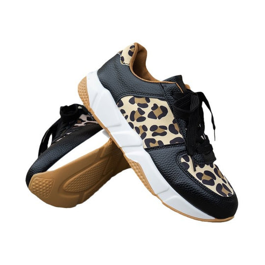 Damen Komfortable und stilvolle Sneakers mit Leopardenmuster EB