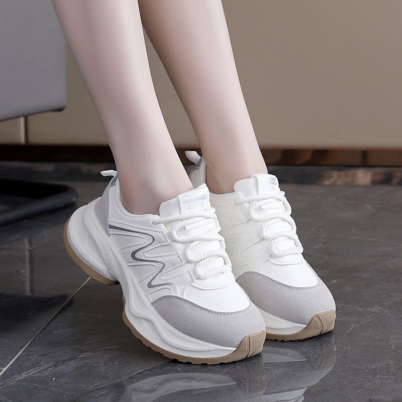 Damen modische Chunky Sneakers mit atmungsaktiver Oberfläche und stabiler Profilsohle EB