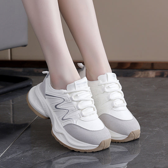 Damen modische Chunky Sneakers mit atmungsaktiver Oberfläche und stabiler Profilsohle EB