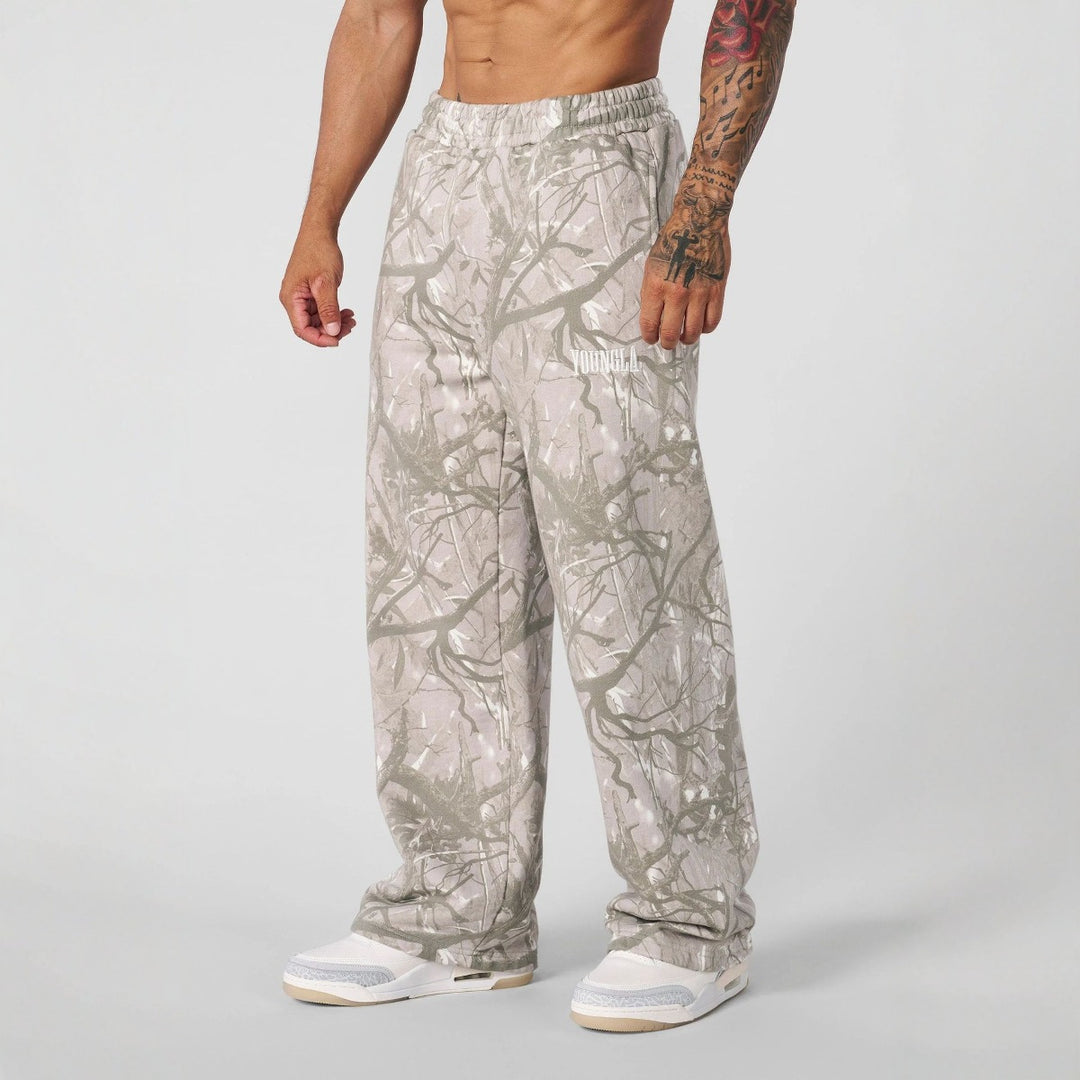 Herren nan weite Camouflage-Jogginghose mit elastischem Komfortbund und Oberschenkel-Logo EB