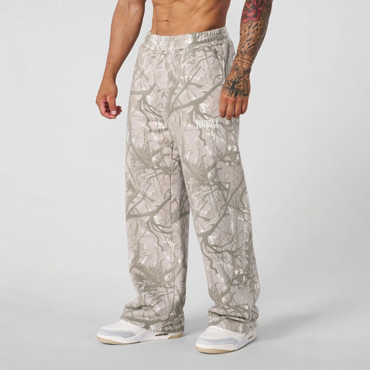 Herren nan weite Camouflage-Jogginghose mit elastischem Komfortbund und Oberschenkel-Logo EB