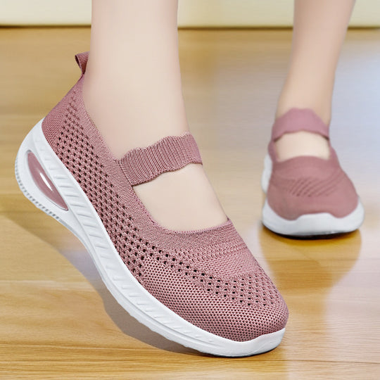 Damen sportliche Mesh Slip-On Schuhe mit flexiblem Obermaterial EB