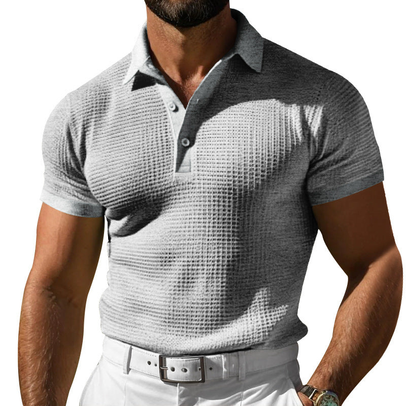 Herren nan strukturiertes Piqué-Poloshirt aus Baumwollmischung mit verstärktem Polokragen EB