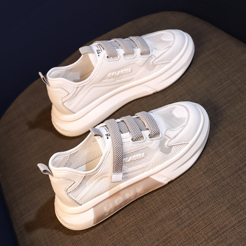 Damen Sportliche Sneakers mit elastischem Schnallenverschluss und atmungsaktiver Mesh-Oberfläche EB