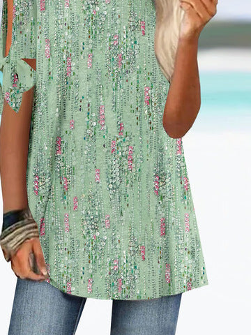 Damen legere Bluse mit schnüren EB