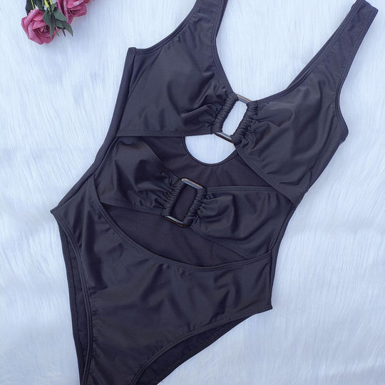 Damen Einteiler-Badeanzug mit modischen Cut-Outs und elegantem Design EB