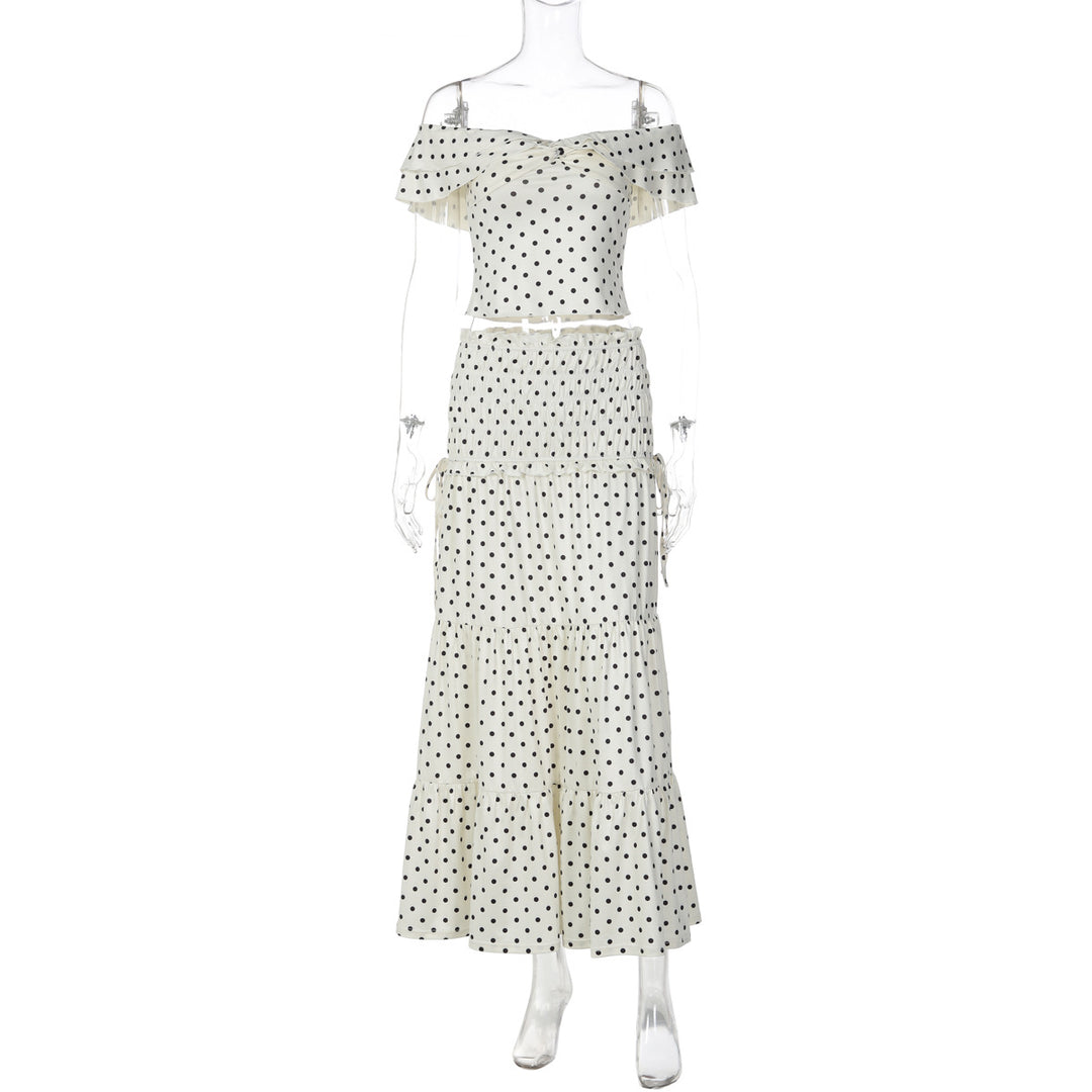 Damen Verspieltes Maxikleid mit schulterfreiem Design und voluminiösen Rüschen EB