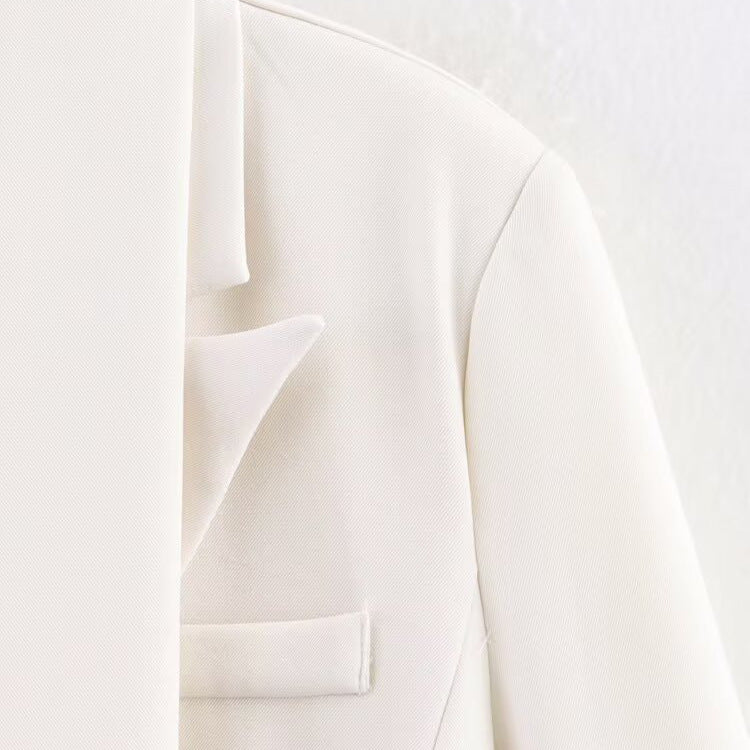 Damen eleganter Blazer mit abnehmbarem Halstuch EB