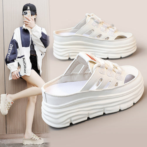 Damen Chunky Slip-On Sneakers mit funkelnden Akzenten und bequemer Dämpfung EB