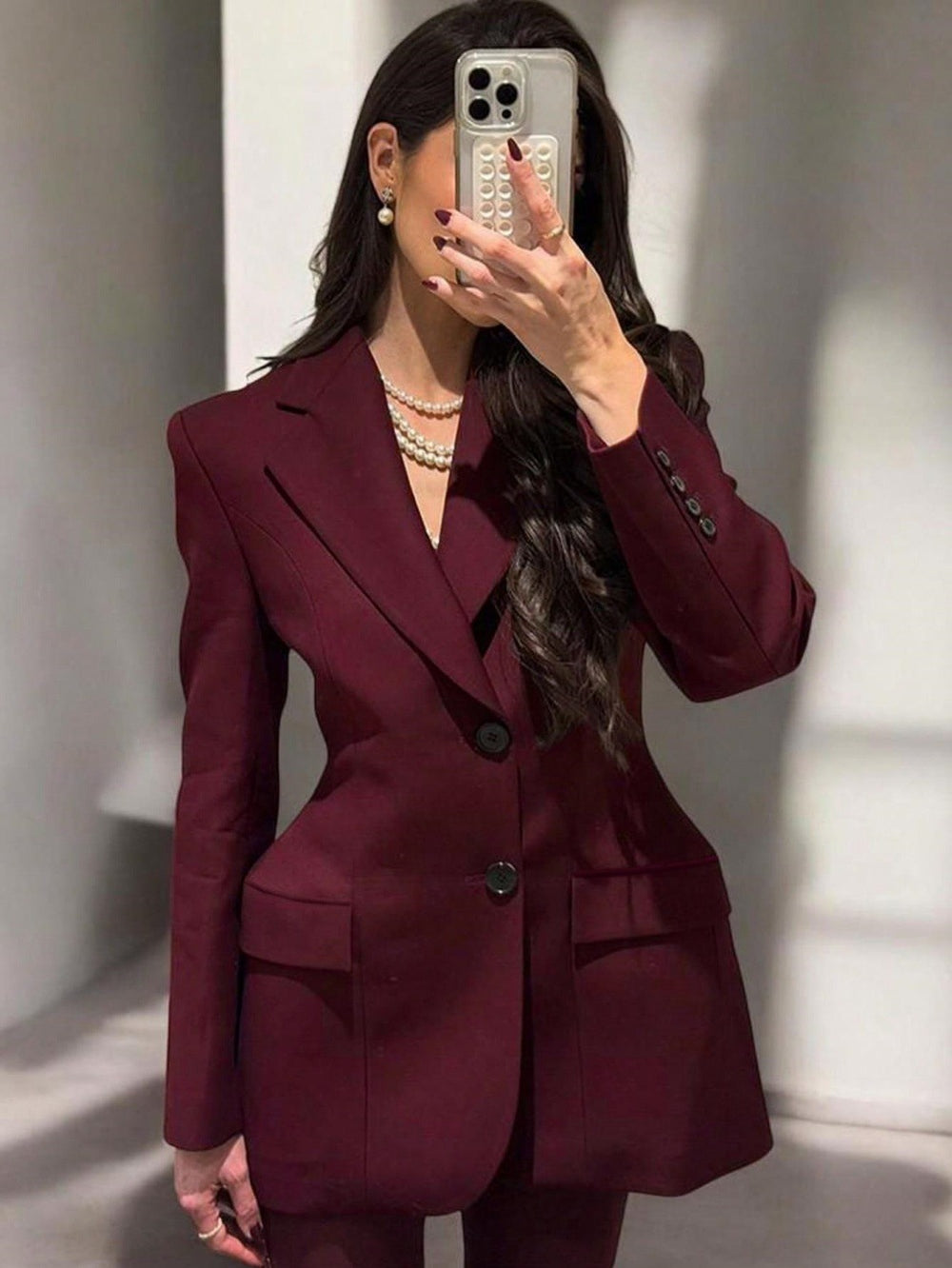 Damen Eleganter Blazer im Oversized-Stil mit praktischen Taschen EB