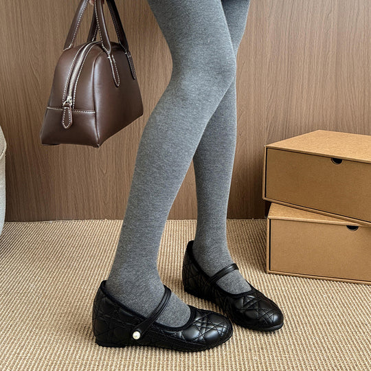 Damen Ballerinas mit modischem Riemen und eleganter Steppoptik EB