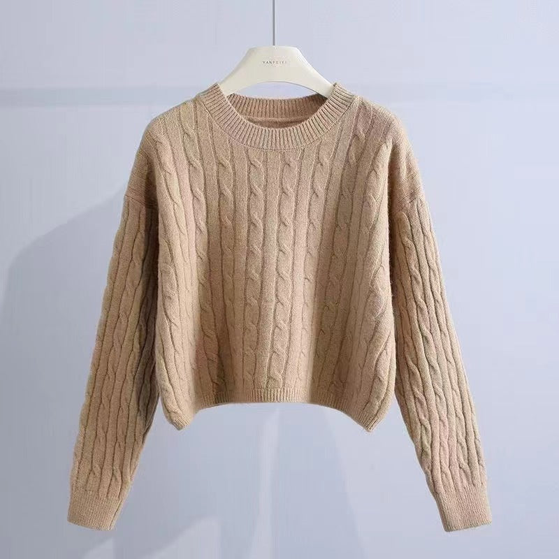 Damen Grobstrickpullover mit strukturiertem Muster und lässigem Schnitt EB