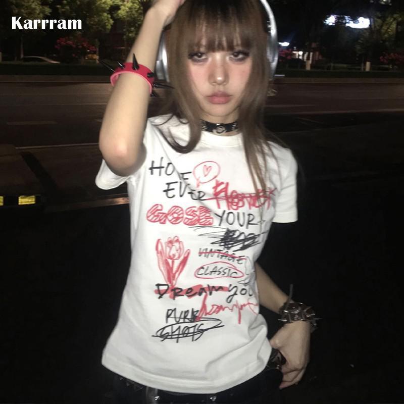 Damen lässiges Statement T-Shirt mit kreativem Print EB
