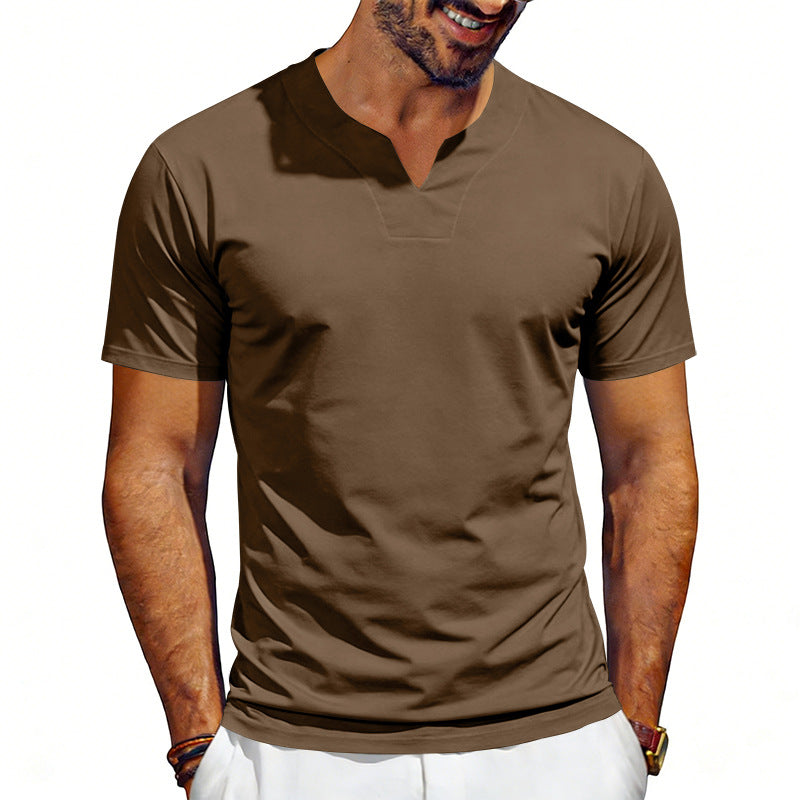 Herren nan V-Ausschnitt-Sportshirt mit ergonomischen Formnähten und elastischem Jersey EB