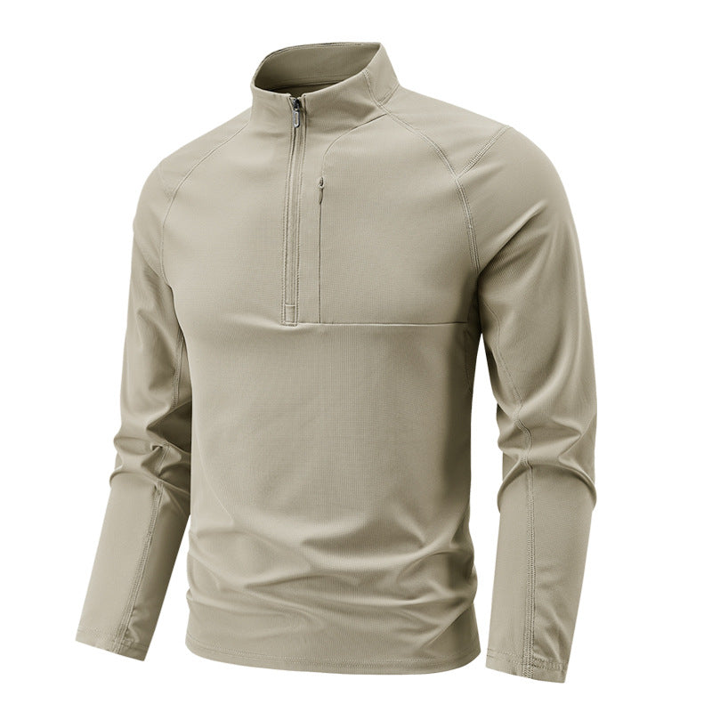 Herren technischer Thermo-Halbzip-Pullover mit Stehkragen und Brustreißverschlusstasche EB