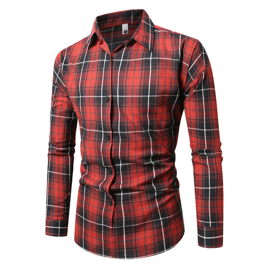 Herren kariertes Langarmhemd aus weichem Flanell EB