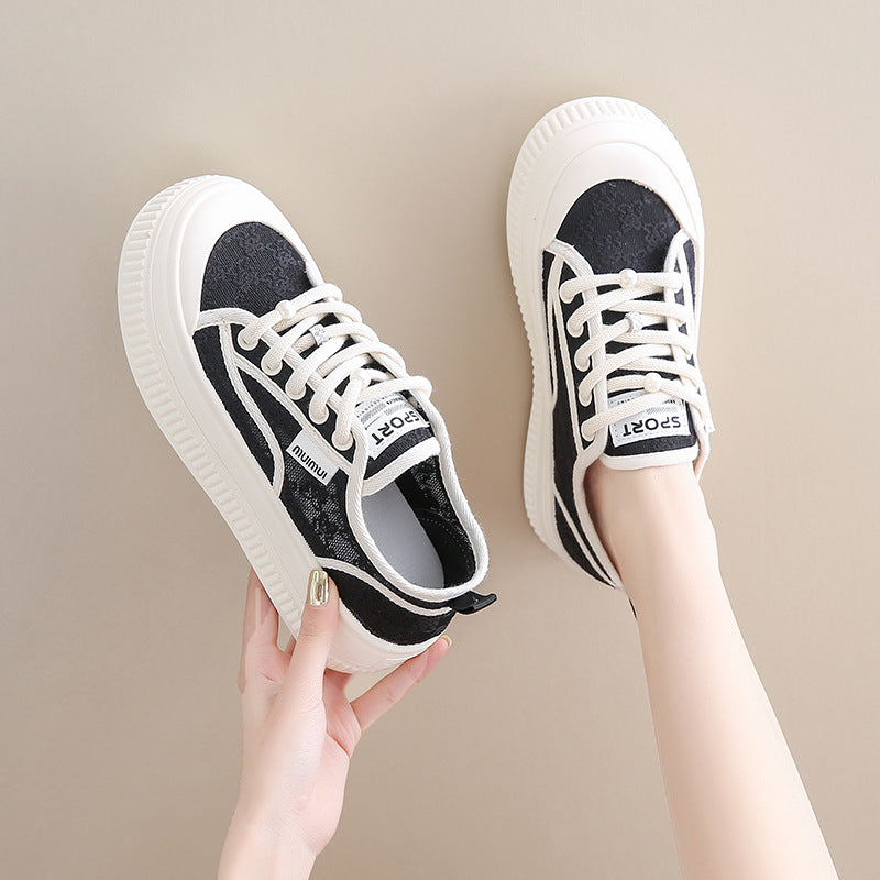 Damen Komfortable Sneaker mit dicker Sohle und einzigartigem Design EB
