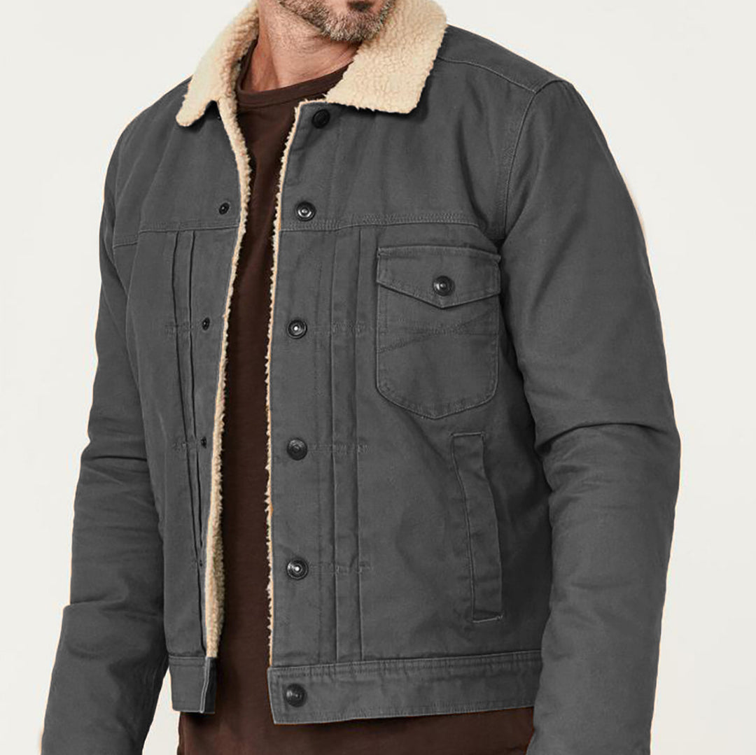 Herren warme und stilvolle Jacke mit Sherpa-Futter EB