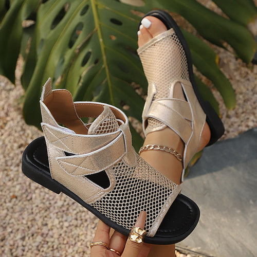Damen Sportliche Sommer-Sandalen mit atmungsaktiver Netzstruktur und rutschfester Sohle EB