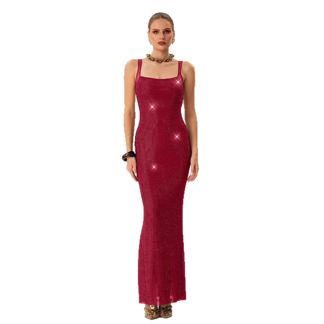 Damen Glamouröses Abendkleid mit funkelnden Pailletten und taillierter Silhouette EB