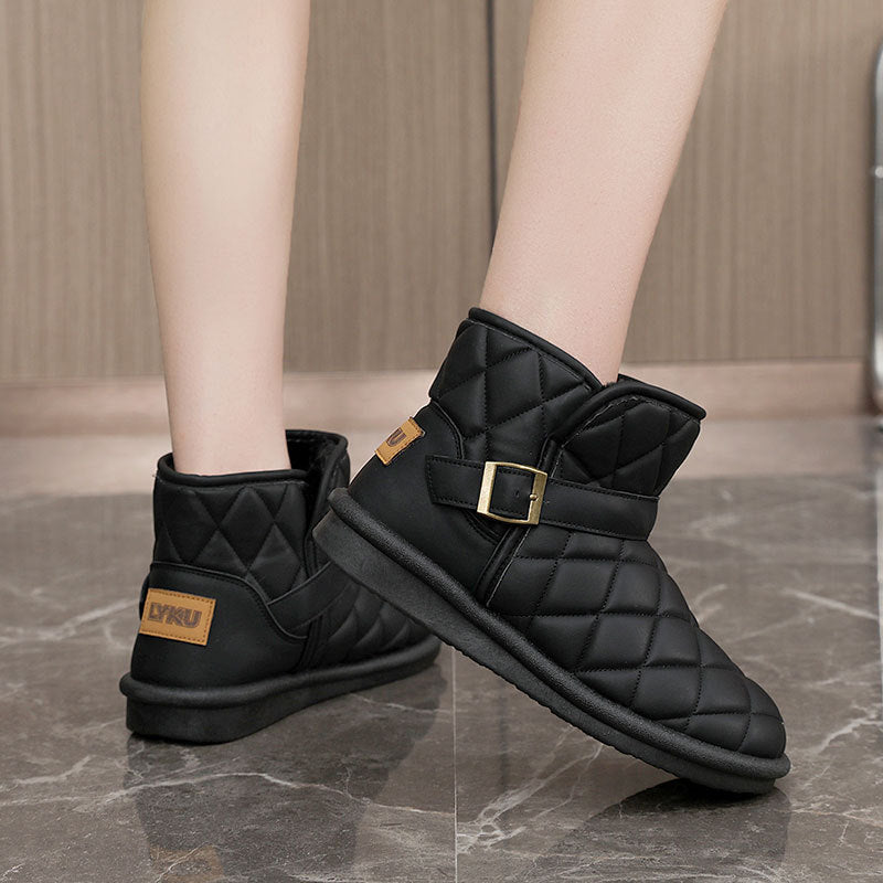 Damen modische warme Winterstiefel mit hochwertiger Isolierung und praktischem Klettverschluss EB