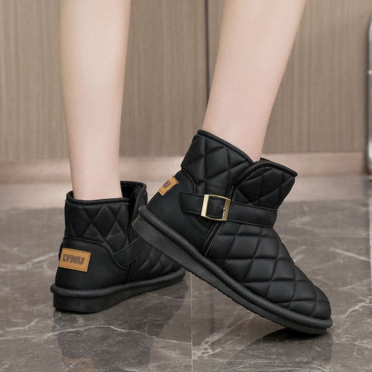 Damen modische warme Winterstiefel mit hochwertiger Isolierung und praktischem Klettverschluss EB