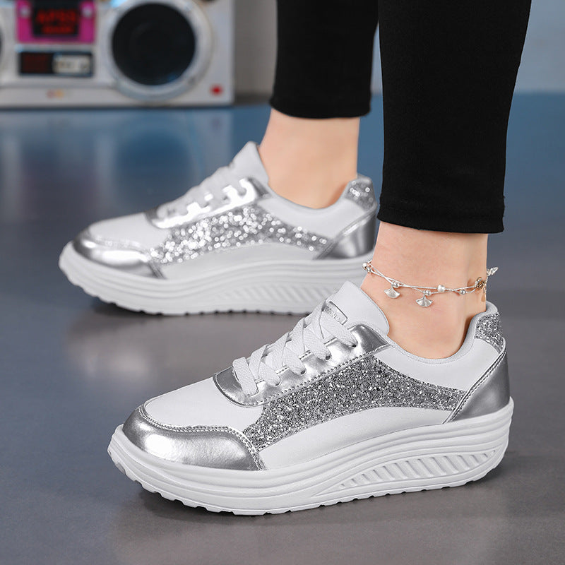 Damen Sneaker mit glitzernden Akzenten und bequemer Sohle EB