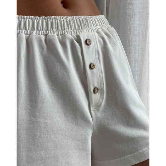 Damen Bequemes Loungewear-Set aus Baumwolle mit V-Ausschnitt EB