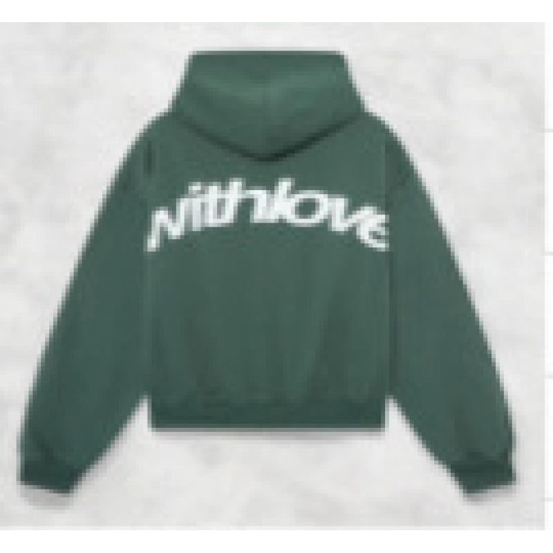Unisex nan Oversized Kapuzenpullover mit großem Rückenprint und weichem Fleece Innen EB