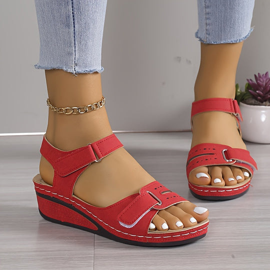 Damen Keilsandalen mit verstellbaren Riemen und anatomischem Fußbett EB