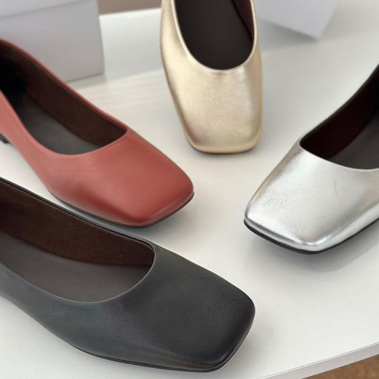 Damen Ballerinas mit elegantem Quadrat-Fußbett EB