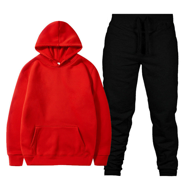 Unisex nan gemütliches Hoodie-Jogginganzug-Set mit Kängurutasche, elastischem Tunnelzugbund und gerippten Bündchen EB