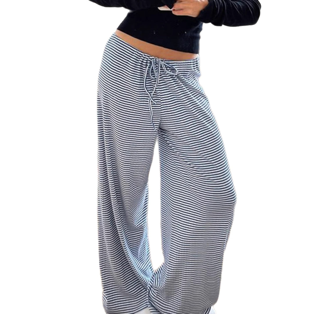 Damen Lässige Lounge-Hosen mit elastischem Bund und feinem Streifenmuster EB