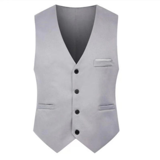Herren nan elegante Satinweste mit V-Ausschnitt und schmal geschnittene Anzughose EB