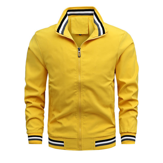 Herren modische Sportjacke mit strukturiertem Kragen EB